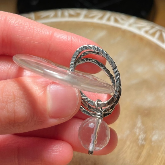 Silpada 925 Sterling Silver Etched Glass Crystal Round Donut Dangle Pendant - Picture 14 of 15